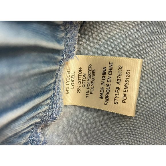 Side stitch Women's Faded Denim Size Small Pull On Pants - Picture 8 of 8